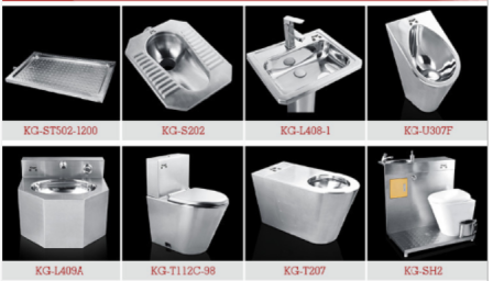 KUGE range of stainless steel sanitary wares