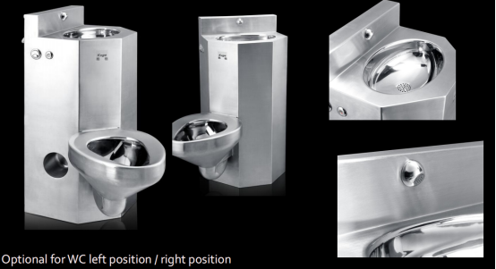 Combination WC Sink Vandal-Proof Compact