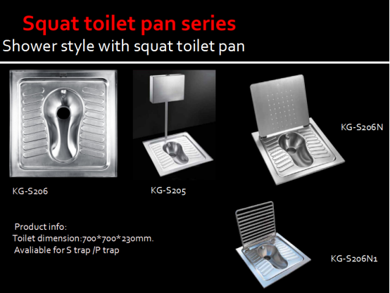 How to install the stainless steel squatting pan in the bathroom?