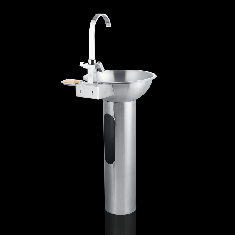 Stainless steel pedestal basin