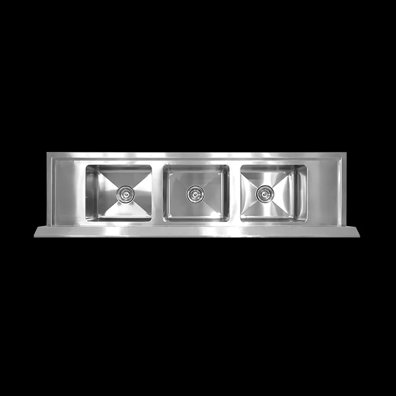Fregadero triple del acero inoxidable de la cocina del comedor de la escuela comercial