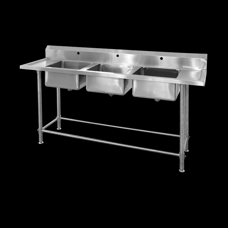 Supply Commercial School Canteen Kitchen Triple Stainless Steel Sink