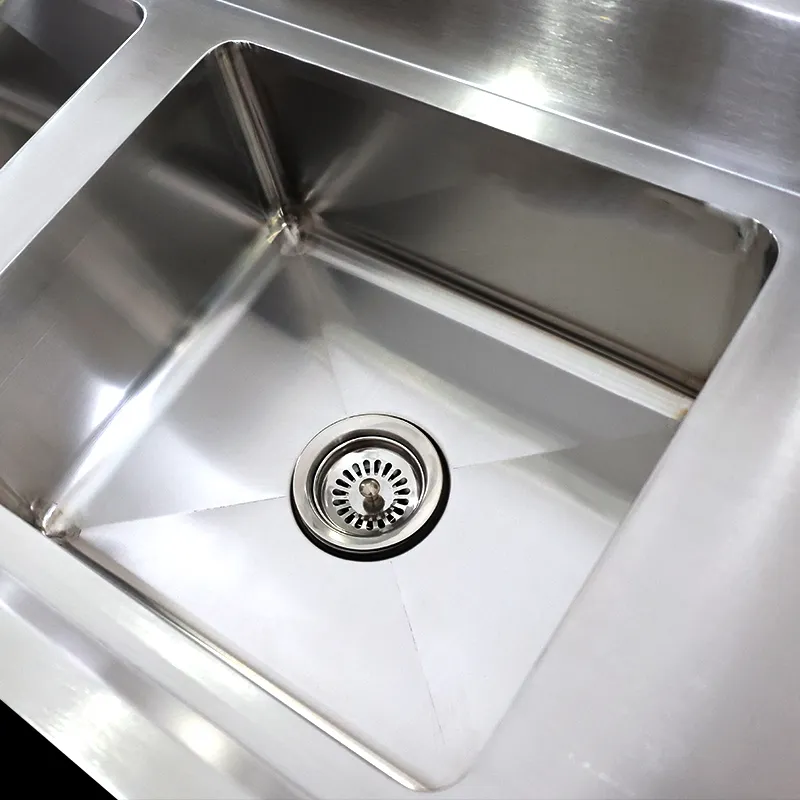 Fregadero triple del acero inoxidable de la cocina del comedor de la escuela comercial