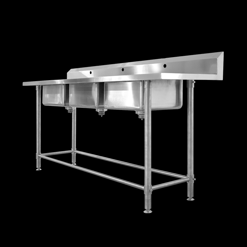 Supply Commercial School Canteen Kitchen Triple Stainless Steel Sink
