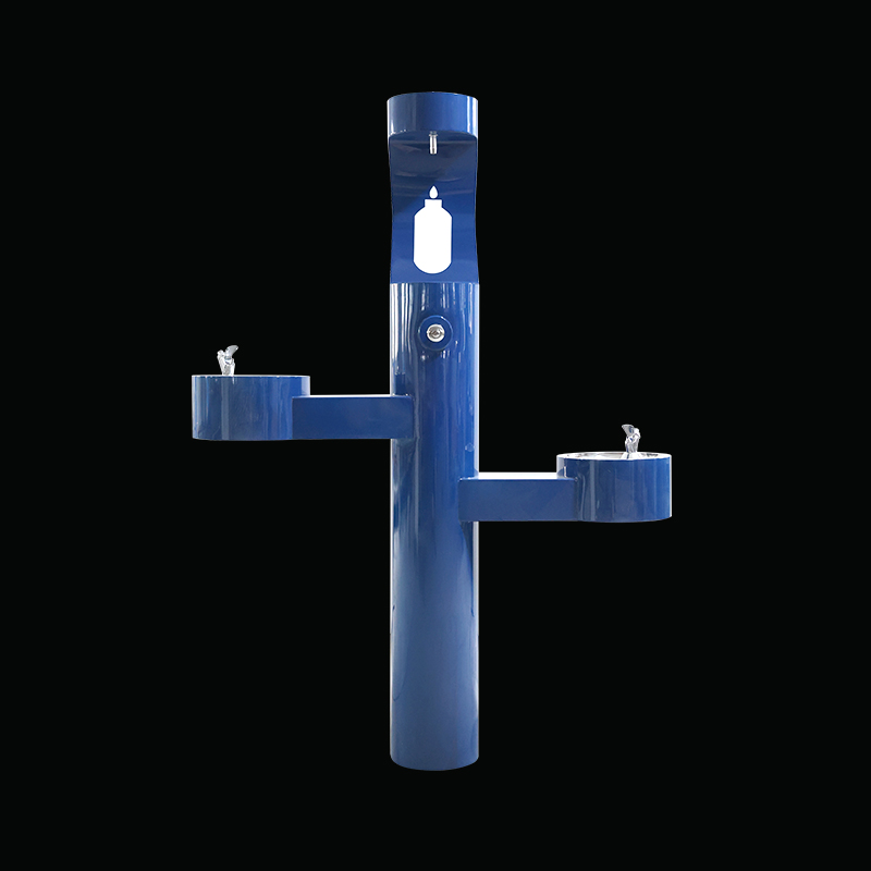 Ada compliant outdoor public stainless steel drinking water fountain
