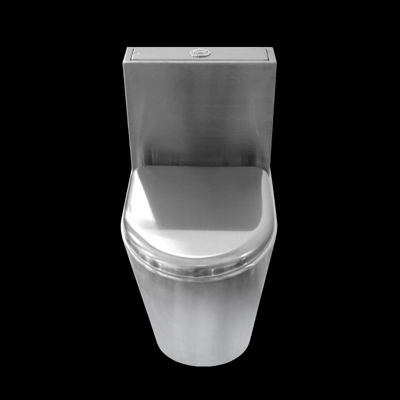Toilette publique en acier inoxydable 304 à montage au sol Arabia avec réservoir de toilette et buse