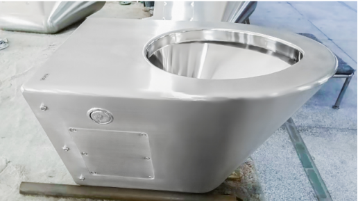 Stainless steel toilet with bidet