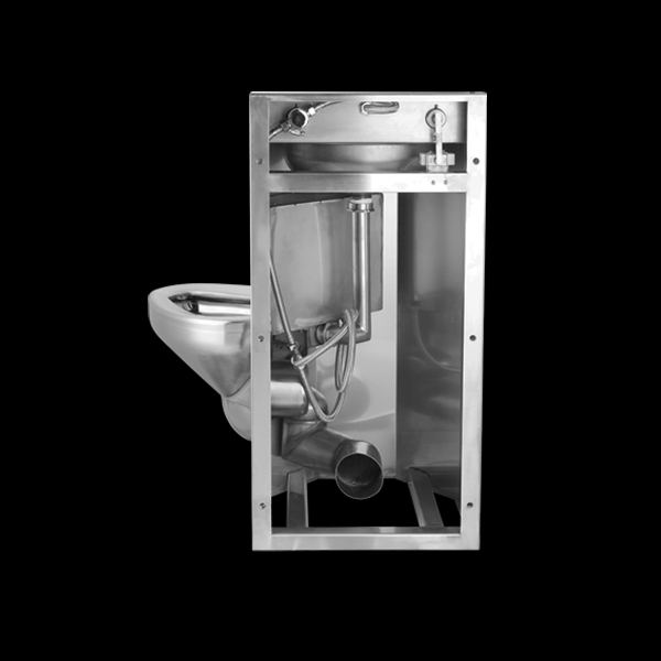 Vandal resistant stainless steel metal jailhouse penal toilet
