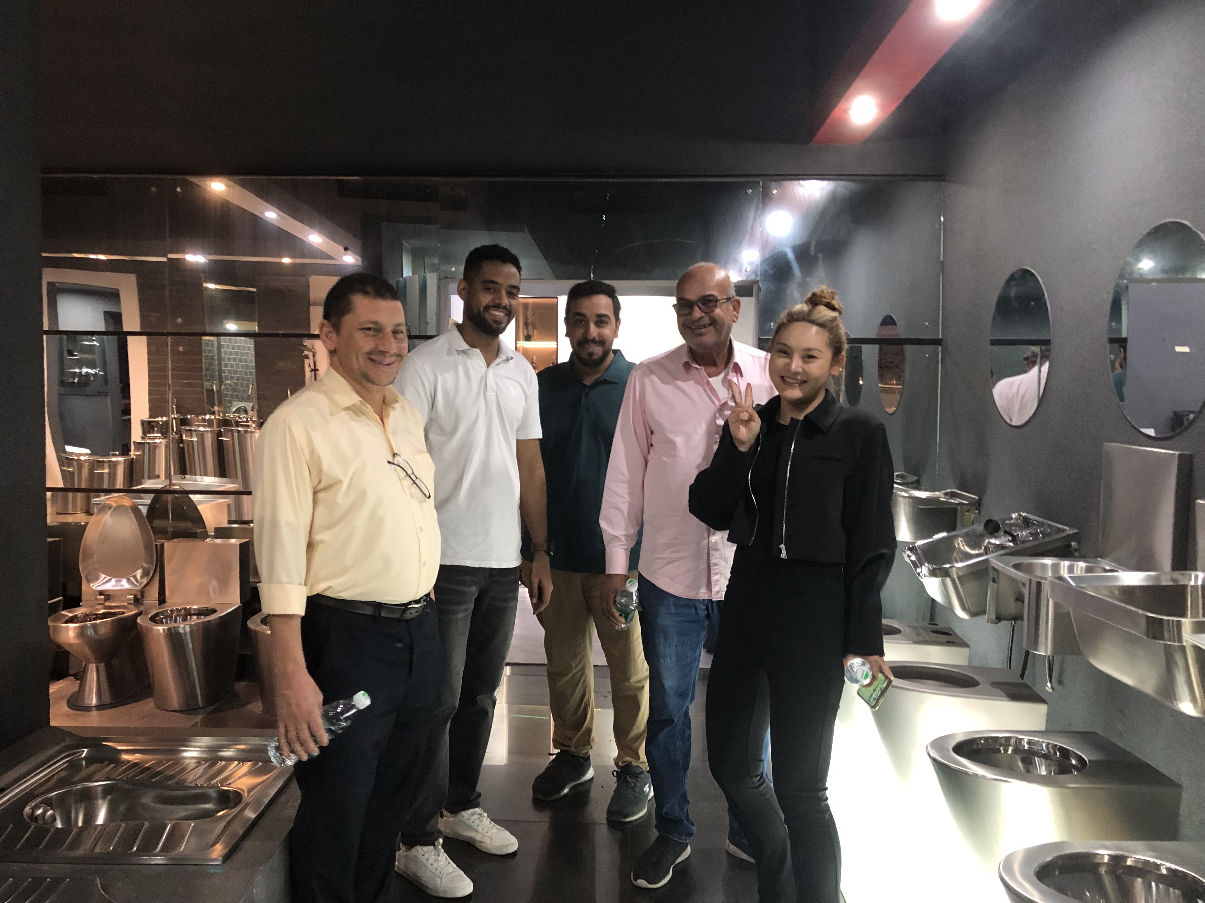 Saudi Arabia customers visit our factory to explore stainless steel toilet options