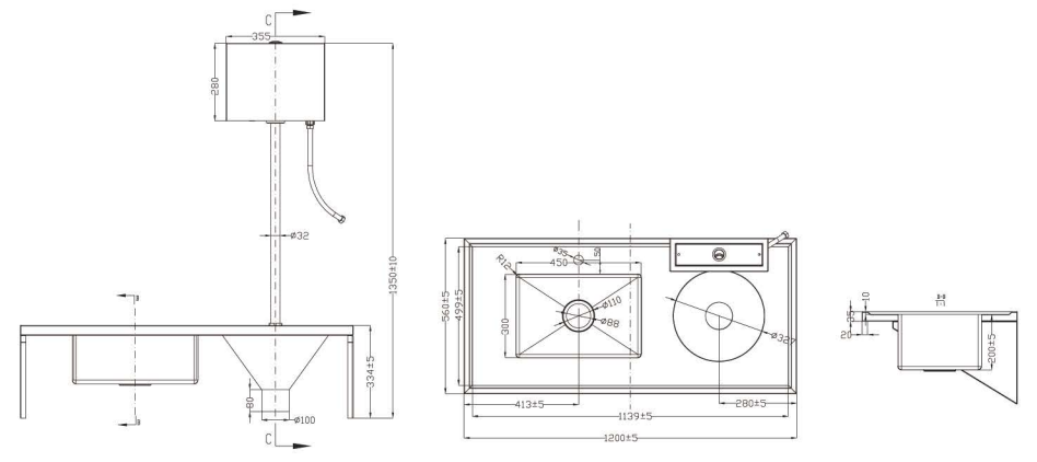 hopper sink