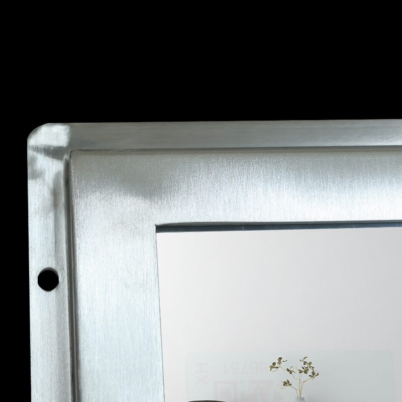 Wall mounted polished stainless steel framed glass mirrors