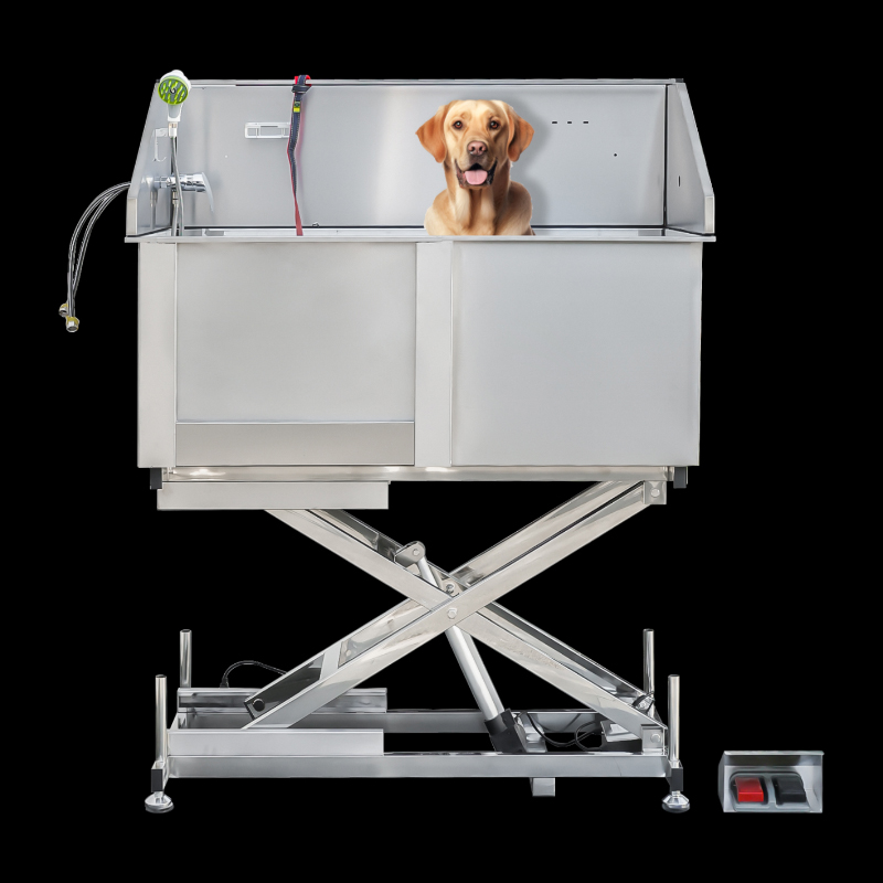 Electric Lift Stainless Steel Hydraulic Dog Grooming Bath Tub
