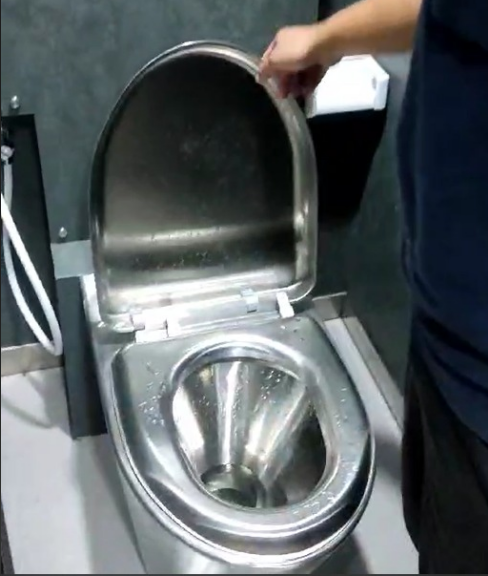 Solution for Marine Bathroom - Stainless Steel Floor - Standing Toilet