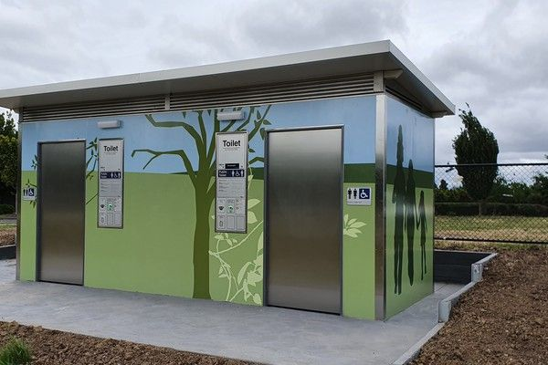 Kuge self washing park stainless steel modular public toilet