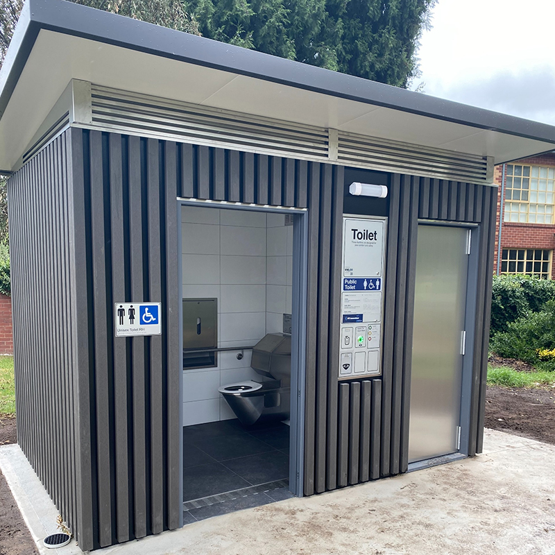 Kuge vandal proof automated stainless steel public city toilet