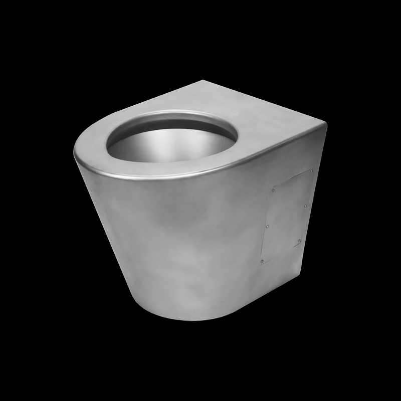 Sandblasting Stainless Steel Floor Mounted One Piece Toilet