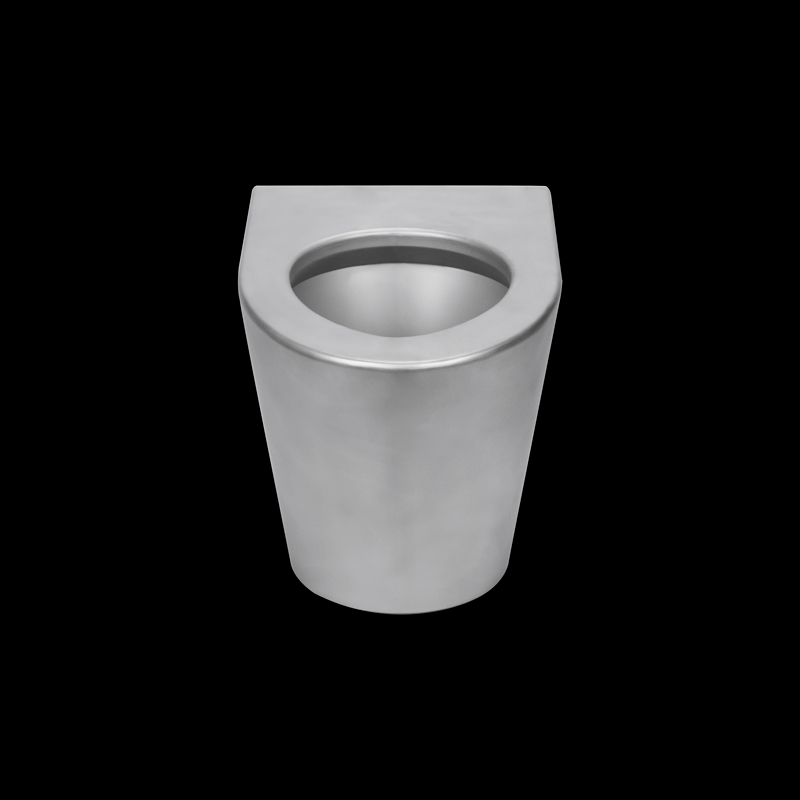 Sandblasting Stainless Steel Floor Mounted One Piece Toilet