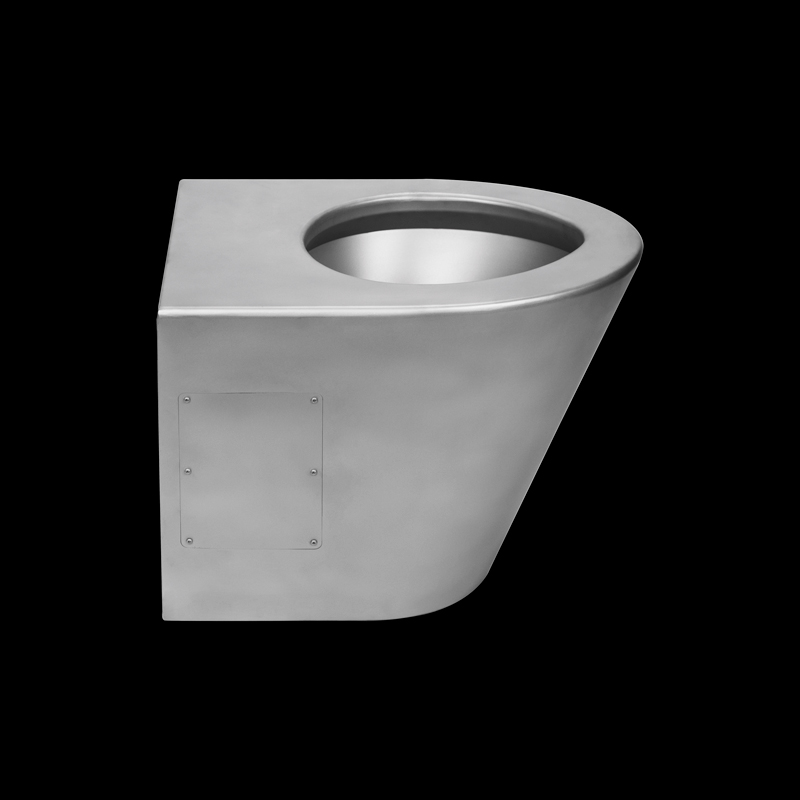 Sandblasting Stainless Steel Floor Mounted One Piece Toilet