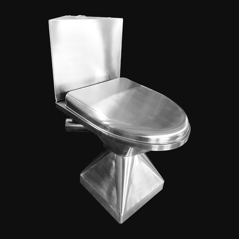 Kuge Stainless Steel Corner Toilet with Water Tank