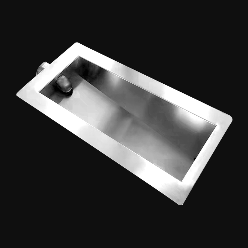Public Institutional Sanitary Facilities Stainless Steel Square Squat Toilet Pan