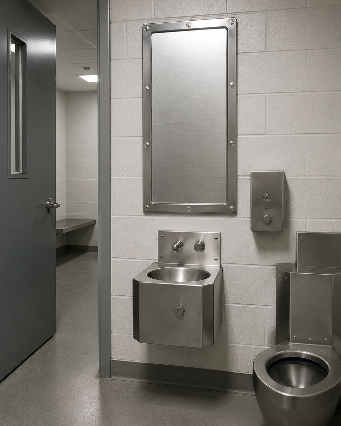 Stainless Steel Prison Mirror for Correctional Facilities: Durable, Safe and Vandal Resistant Solution