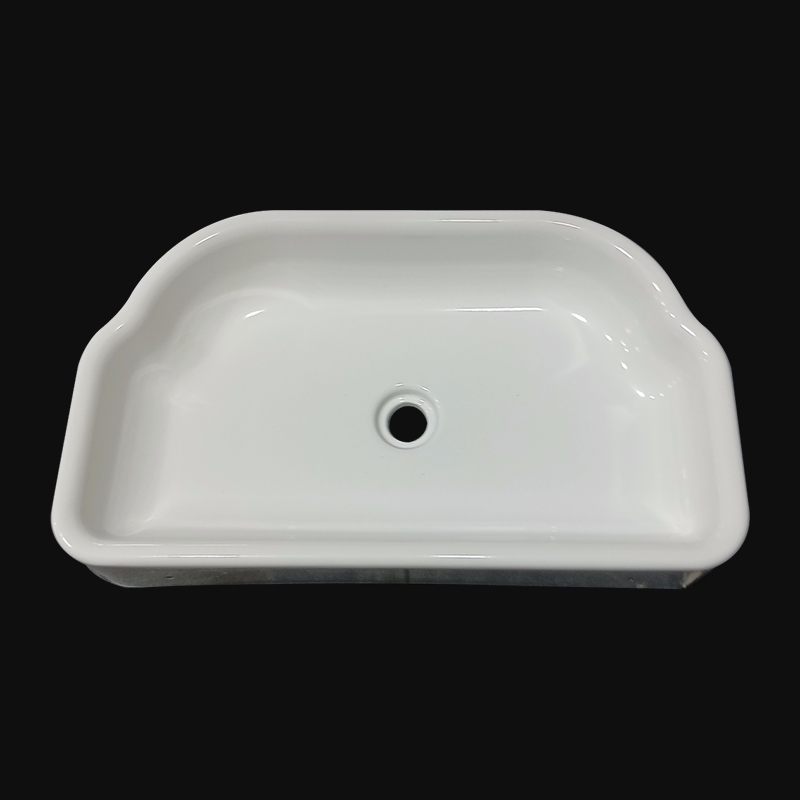 White Powder Coated Stainless Steel Wash Basin for Commercial Washrooms