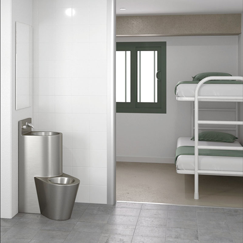 Ensemble toilettes et lavabo pour projets correctionnels modulaires