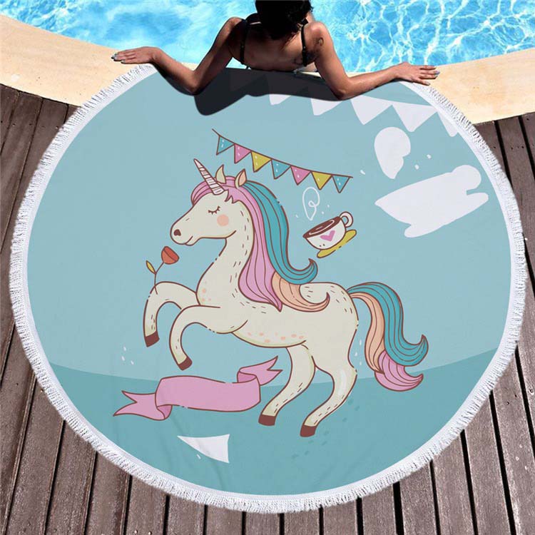 printed round beach towel