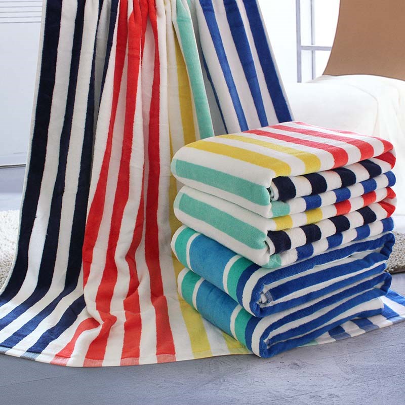 Cotton Terry Cabana Stripe Beach Towel