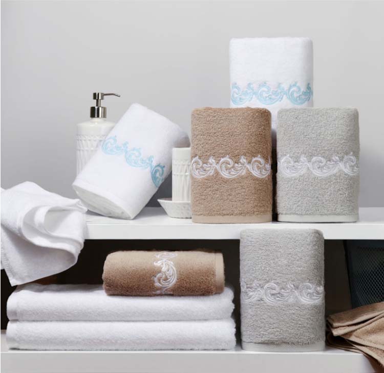 embroidered bath towels