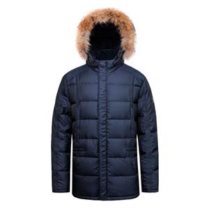 Men's Duck Down Jacket and Coat Real Fur on Hooded