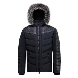Men's Down Jacket and Coat Duck Down Real Fox Fur on Hooded