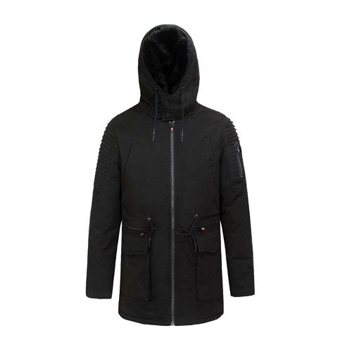야외용 남성용 겨울 패딩 롱 재킷 및 코트 100% 면 인조 모피