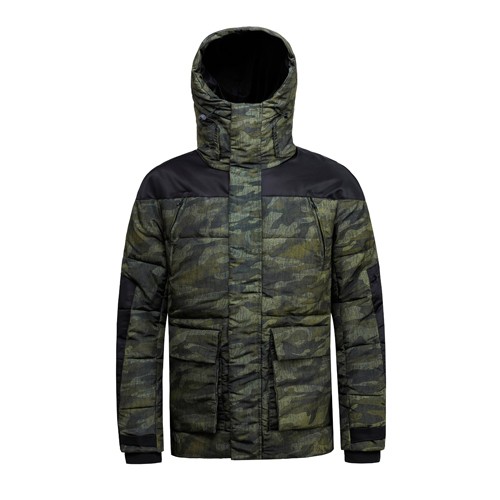 Men's Padded Jacket and Coat with Hooded Camouflage Green