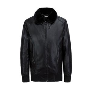Men's PU Leather Fashion Jacket Fur Collar