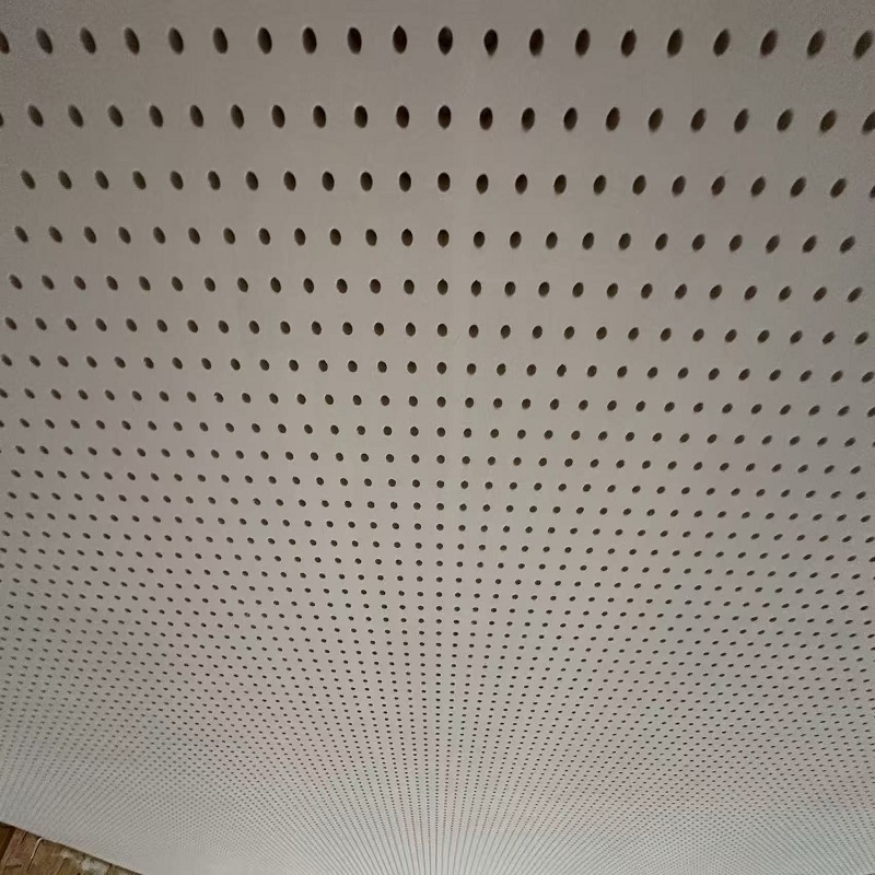 Perforated acoustic gypsum board