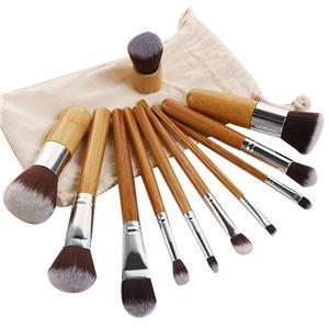 Resor Bambu träkol Antibakteriell makeupborstar uppsättningar