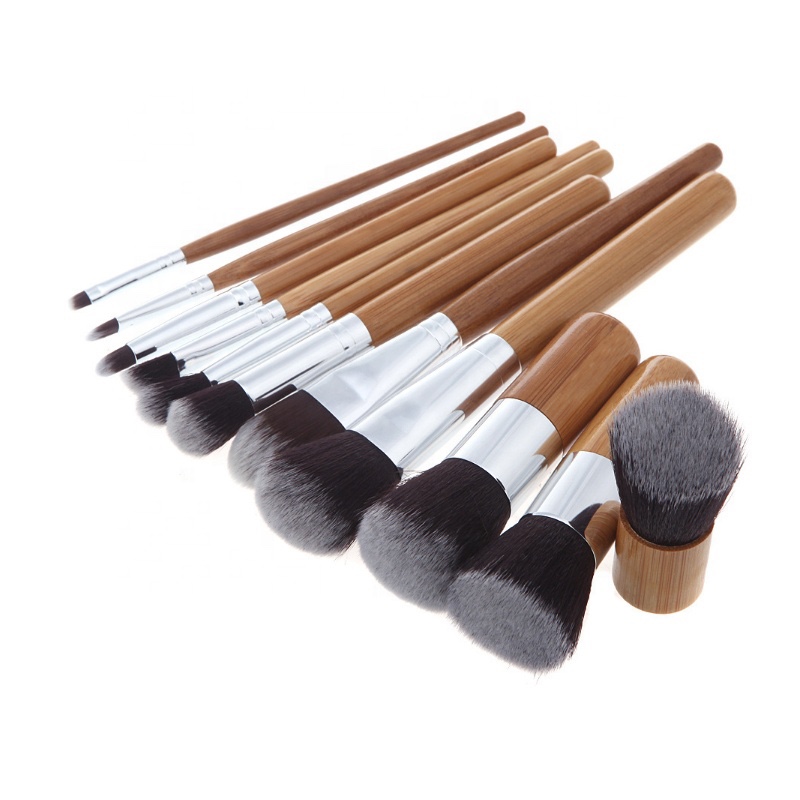 Travel Bamboo Charcoal Antibacterial Makeup Brushes Sets