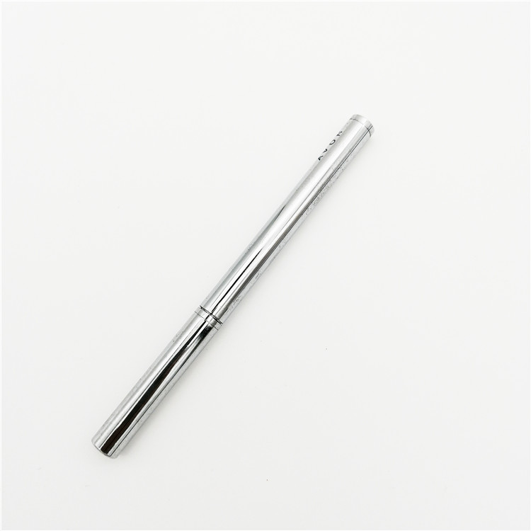 silver metal retractable lip gloss tube with brush