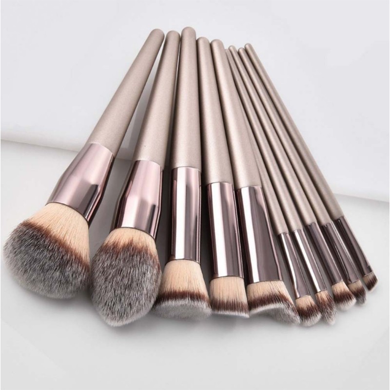10 Pieces of High-quality Professional Make up Brush Set With Black Handle other Makeup Brushes