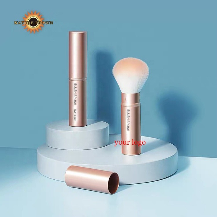 Factory direct new Custom Logo design portable powder retractable makeup brush