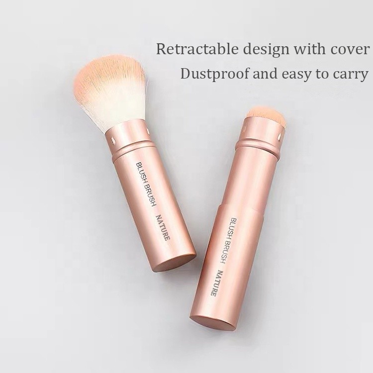 Factory direct new Custom Logo design portable powder retractable makeup brush