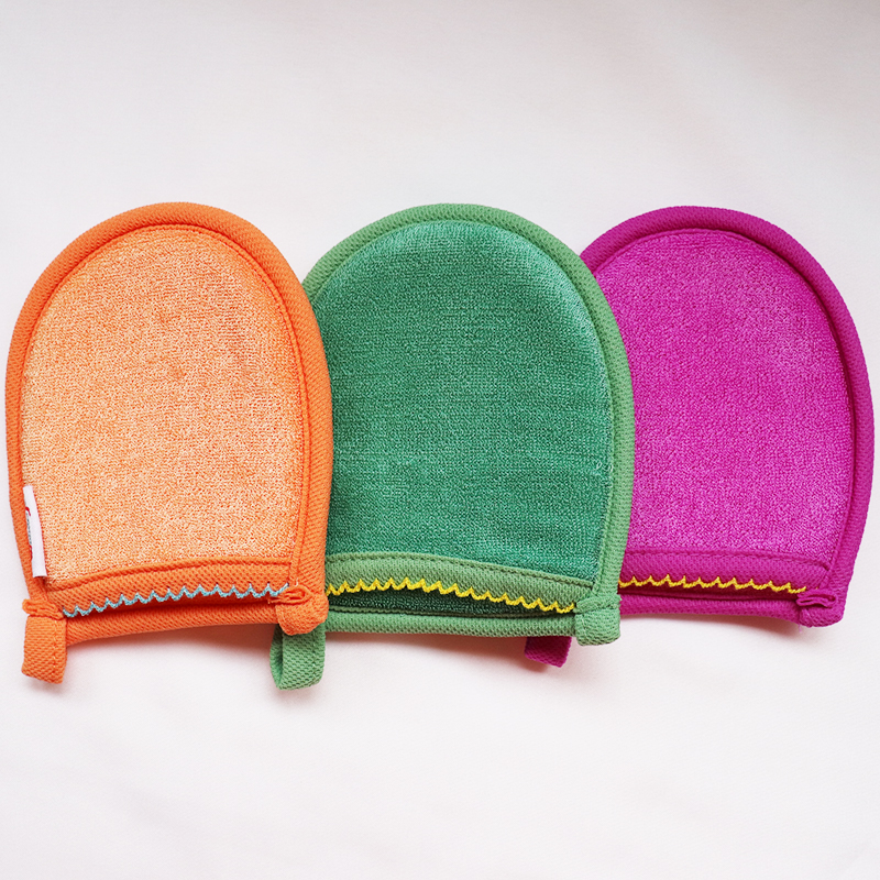 Factory Direct Sale Custom Logo Soft and Thick Plant Fiber Cleaning Exfoliating Mitts