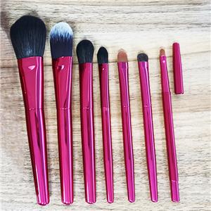 7 silvermetallhandtag Partihandel Kosmetika Kosmetiska borstar Förpackning Privat Etikett Professionella Kosmetiska Borstar Makeupverktyg