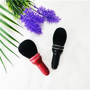 Mikrofonformad sminkborste Professionell anpassad logotyp Vit miljövänligt syntetiskt hår Diamond Makeup Brush Set