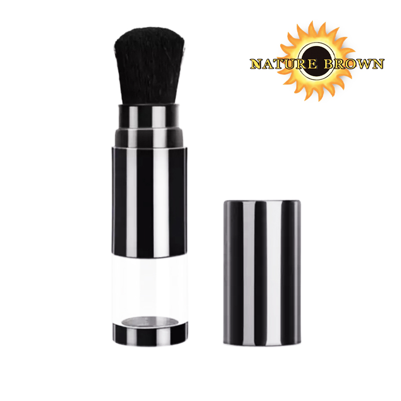 Eco-friendly Black Translucent Make up Tool Custom Logo Portable Retractable Powder Makeup Brush