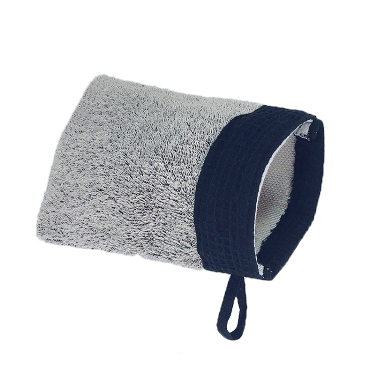 New Stylish Hammam Exfolating Black Gray Bulk Double Sided Gentle Silk Bath Scrub Exfoliation Gloves