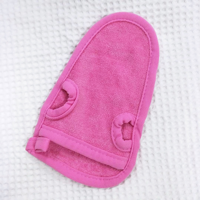Custom Korean Spa Private Label Hammam Shower Body Scrub Double Sided Viscose Mitt Black Pink Bath Exfoliating Gloves