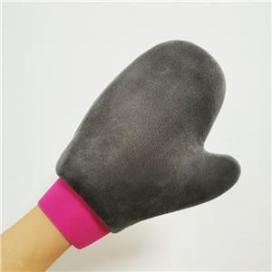 Amazon Toppförsäljning Custom Personalized Fake Logo Private Label Body Soft Applicator Self Aplication Velvet Brown Tan Tanning Mitt