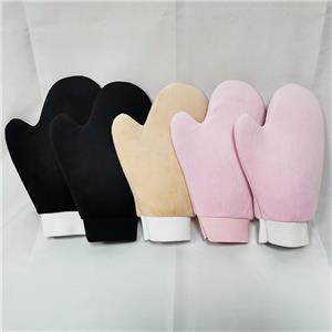 Custom Customized Private Label Body Pink Black Velvet Fake Remover Tan Mitt Applicator